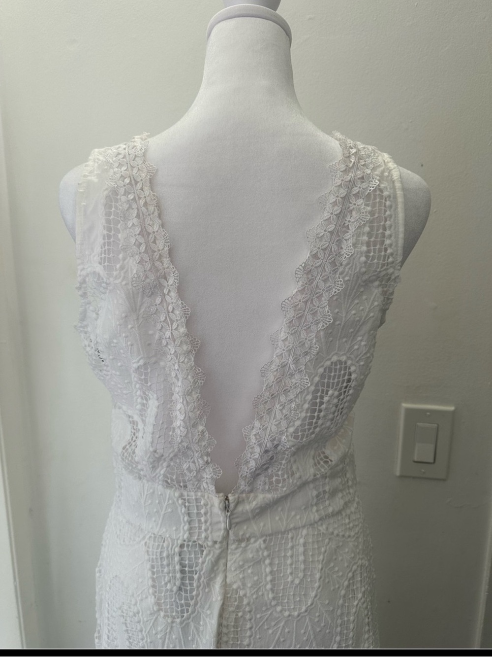 Marciano by Guess White Lace High-Low Maxi Dress NWT -100% Cotton - Picture 3 of 10